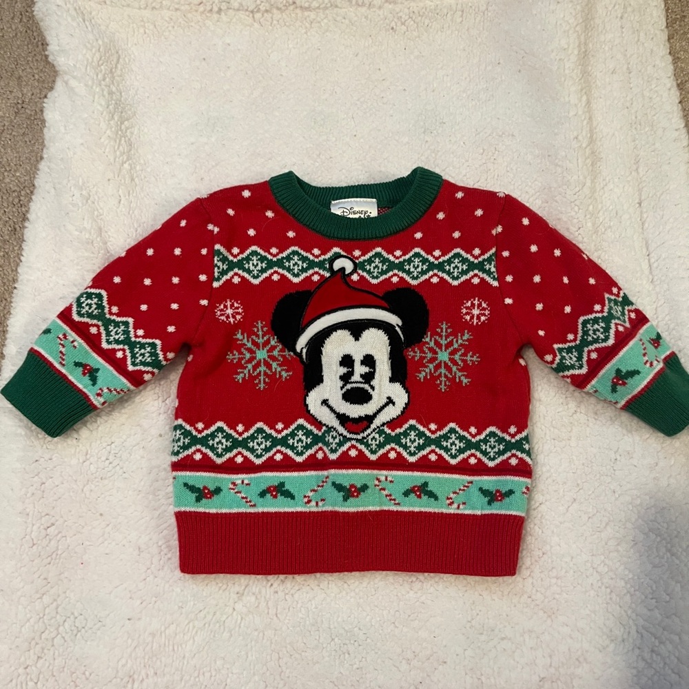 Disney Baby Red Holiday Sweater